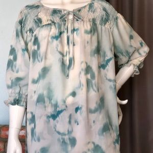 ELEGANT VERA WANG TOP IN DUSTY TEAL W/3/4 SLEEVES